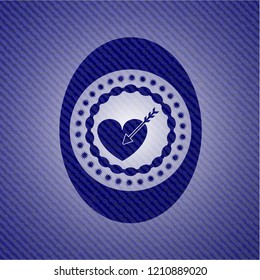 love icon with denim texture