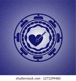 love icon with denim texture