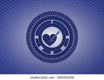love icon with denim texture