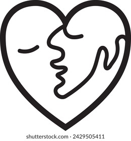 Love icon design illustration flat style isolated on white background.