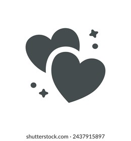 Love icon design illustration flat style isolated on white background.