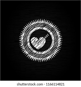 love icon drawn on blackboard
