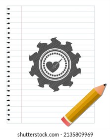 love icon drawn in pencil. Vector Illustration. Detailed. 