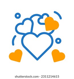 Love icon duotone blue orange style valentine illustration vector element and symbol perfect.