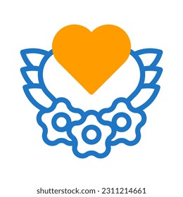 Love icon duotone blue orange style valentine illustration vector element and symbol perfect.