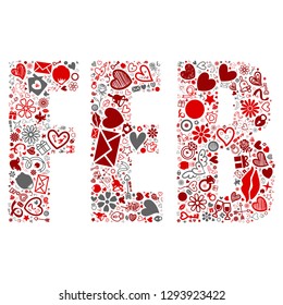 Love icon in February shape, vector file for EPS10