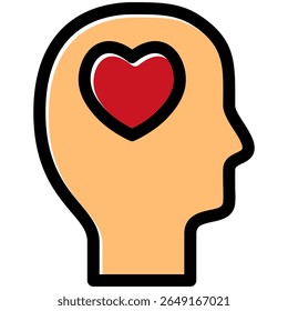 love icon in flat outline offset style