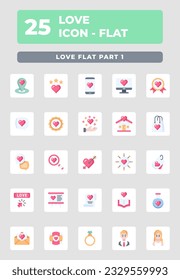 Love icon flat style design