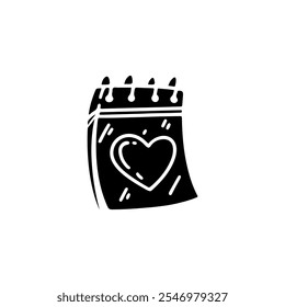 love icon in hand drawn,romantic illustration 