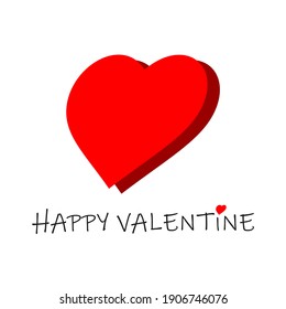 love icon and happy valentine sentence below it