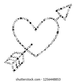 love icon in the heart arrow shape , vector file for EPS10
