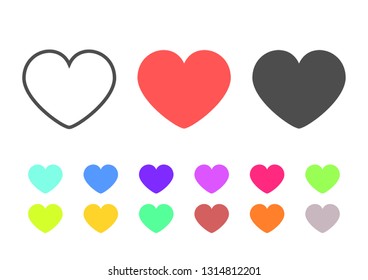Love Icon. Heart shape. Like icon. Social media icon. Vector illustration
