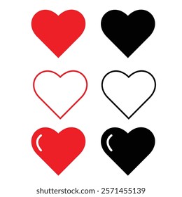 love icon, Heart Shape,  love, romance or valentine's day red vector icon