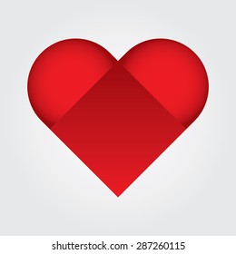 Love icon. Heart shape vector logo design, square shape. Happy Valentine's day! 