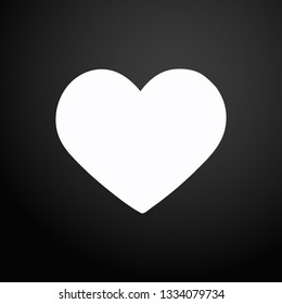 Love icon. Heart sign symbol. Black flat square button. Modern UI website navigation. Vector.