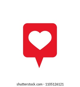 Love icon, heart in speech bubble