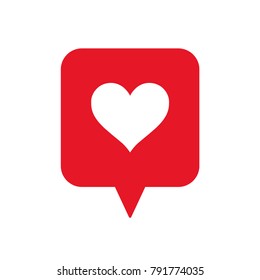 Love icon, heart in speech bubble