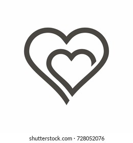 Love icon. Heart symbol  vector