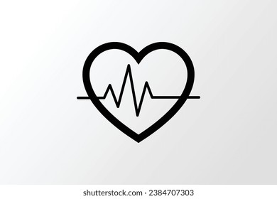 Love icon with heartbeat logo