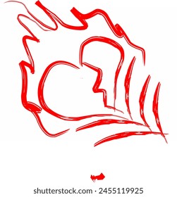 Love icon image with beautiful lines, elegant love vector