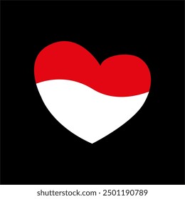 Love icon Indonesian flag sign