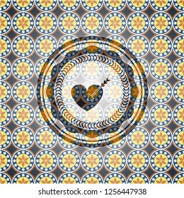 love icon inside arabesque badge. arabic decoration.