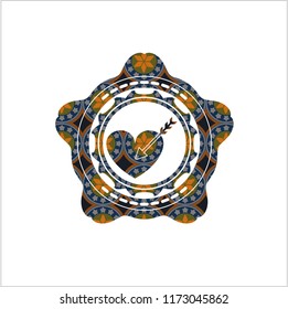 love icon inside arabesque emblem. arabic decoration.