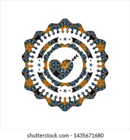 love icon inside arabesque style badge. arabic decoration.