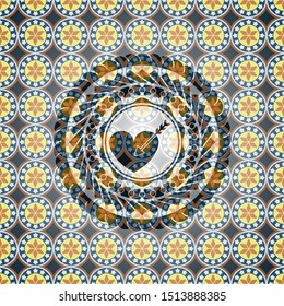 love icon inside arabesque style emblem. arabic decoration.