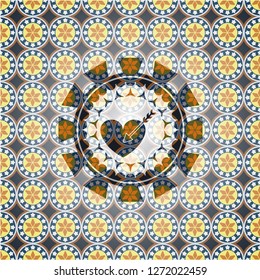 love icon inside arabic emblem. Arabesque decoration.