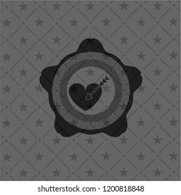 love icon inside black emblem. Vintage.