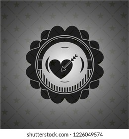 love icon inside black emblem