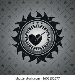 love icon inside black emblem
