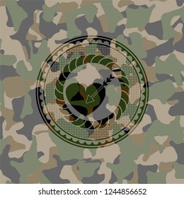 love icon inside camo emblem