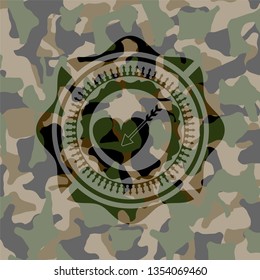 love icon inside camo emblem