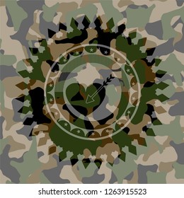 love icon inside camouflage texture