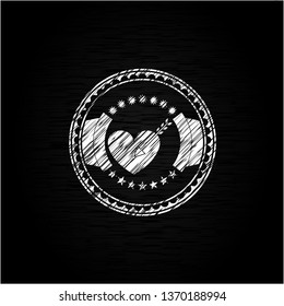 love icon inside chalkboard emblem