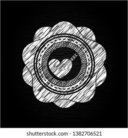 love icon inside chalkboard emblem