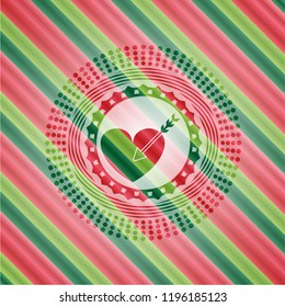 love icon inside christmas badge.