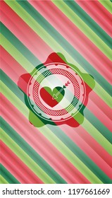 love icon inside christmas colors style emblem.