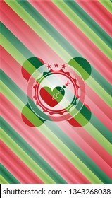 love icon inside christmas style badge..