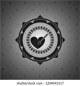 love icon inside dark badge or emblem