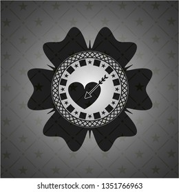 love icon inside dark badge or emblem