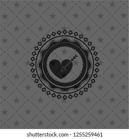 love icon inside dark emblem