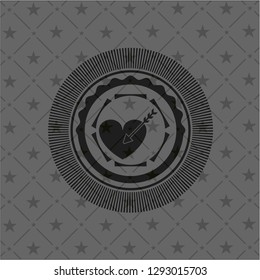 love icon inside dark emblem