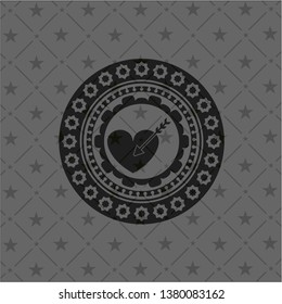 love icon inside dark emblem