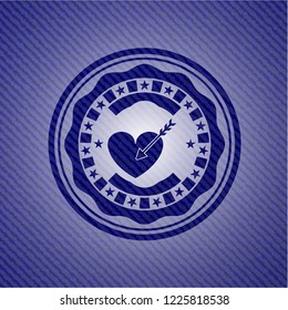 love icon inside emblem with jean high quality background