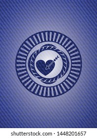 love icon inside emblem with jean high quality background