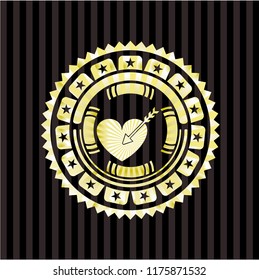 love icon inside gold badge