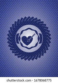 love icon inside jean background